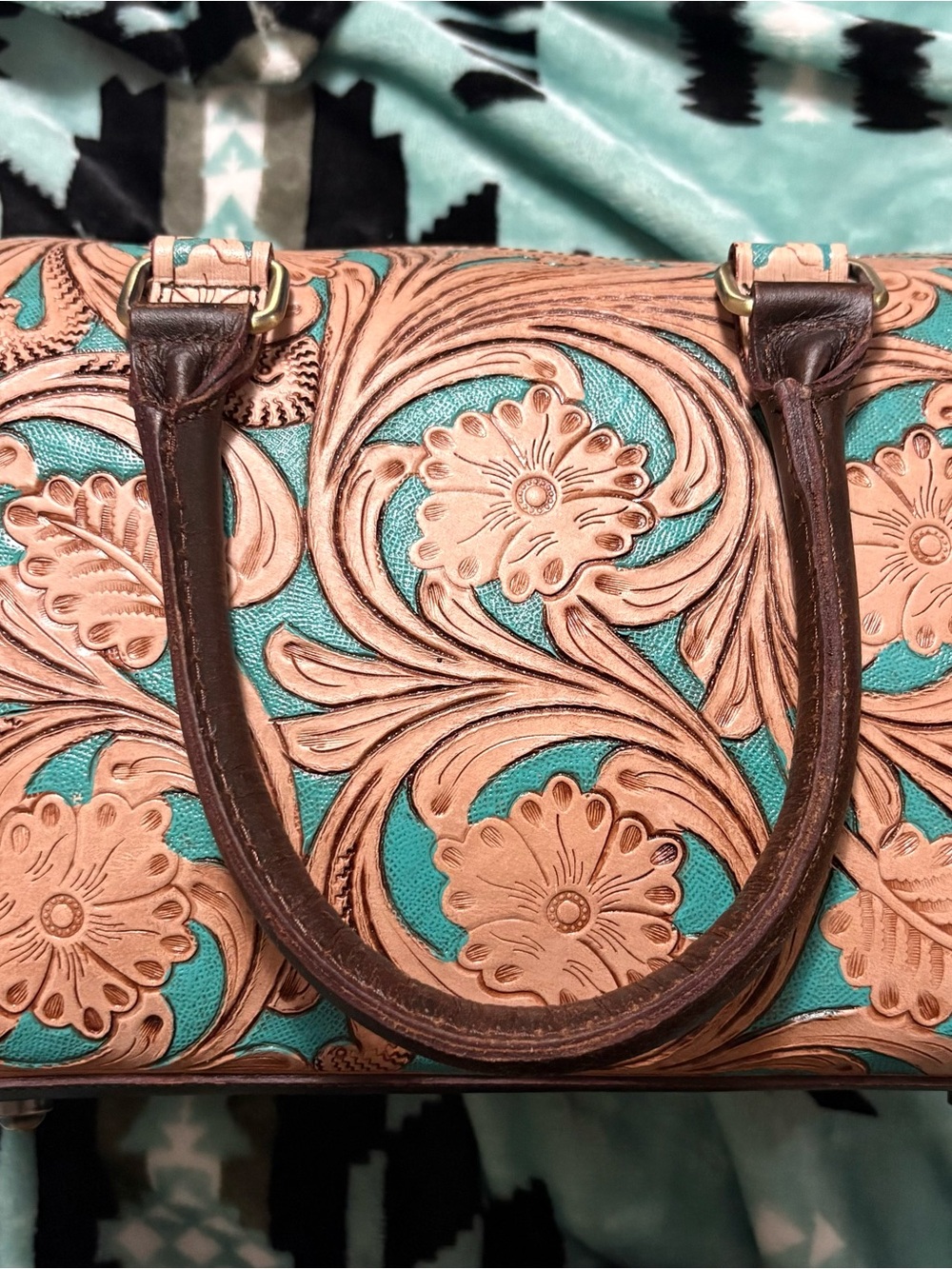 Western Floral Hand Tooled Medium Speedy - Picture 7 of 12